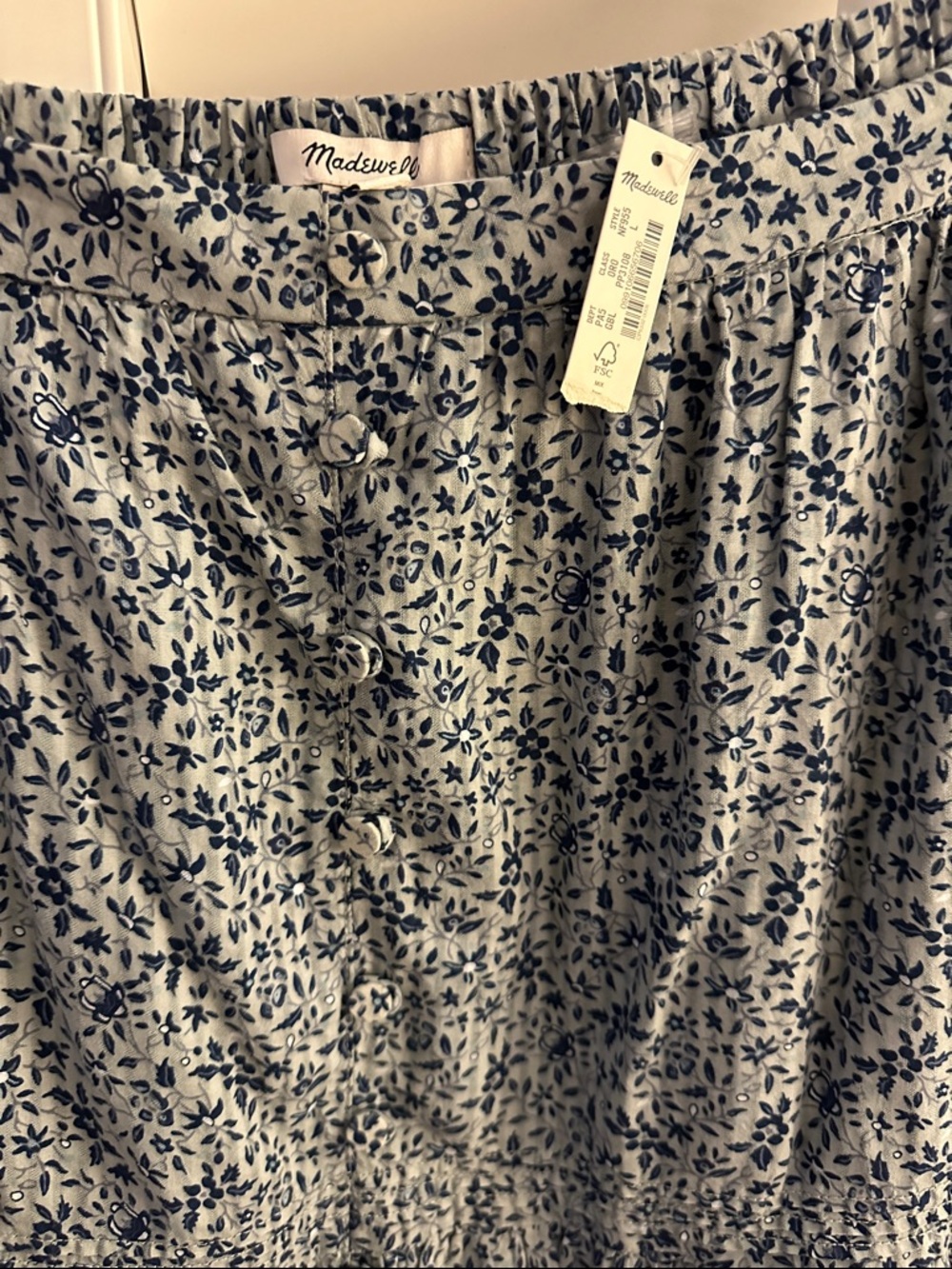 Tiered Floral Midi Skirt - Blue - Picture 3 of 8